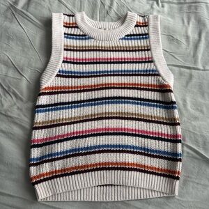LOFT multi colored striped sleeveless sweater top